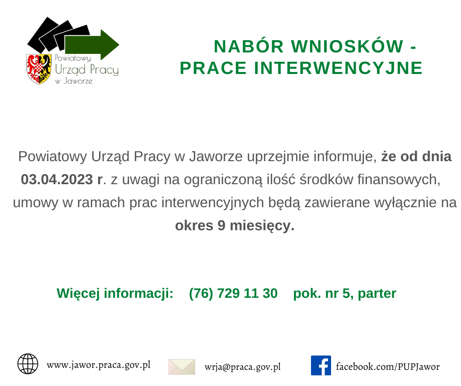 Nabór wniosków - prace interwencyjne